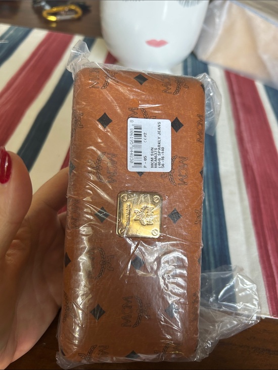 MCM glasses new with Cognac Visetos Long Wallet with Gold Plaque main image 9